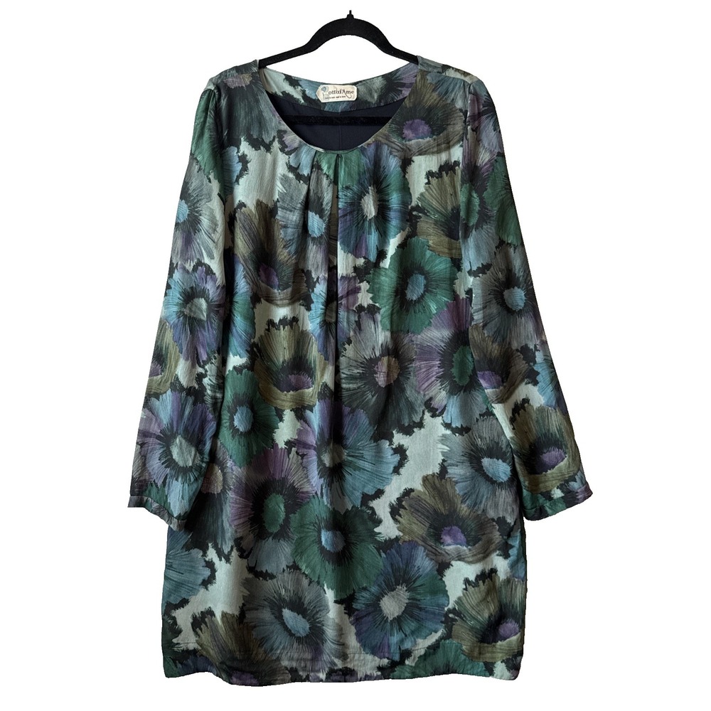Anthropologie Ottod'Ame Floral Silk Blend Sheer Shift Pocket Dress 10 Luxury